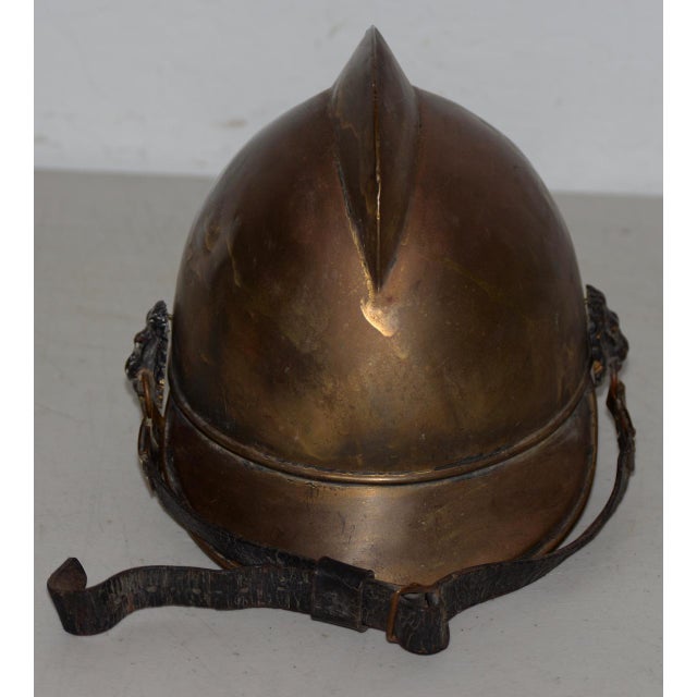 19th Century Brass French Fire Bridage Helmet C.1890s For Sale In San Francisco - Image 6 of 9
