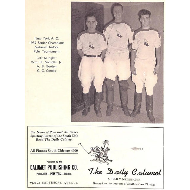 Traditional National Indoor Polo Tournament Official Souvenir Program Chicago, 1938 For Sale - Image 3 of 10