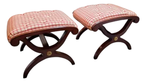Pair of Kindel Furniture Winterthur Collection New York Ottomans