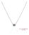18k(750) White Gold Natural Diamond Square Box Shape Pendant Necklace With Chain For Sale