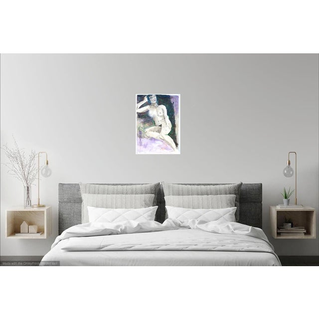 Beautiful patterns in the room of a French model. Artist Martha Holden painted this ink, charcoal, watercolor and gouache...