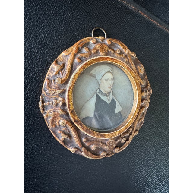 English Antique Framed Miniature Reproduction of Mrs. Jane Pemberton Small For Sale - Image 3 of 4