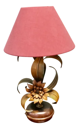 French Painted Toleware Conservatory Table Lamp, 1960