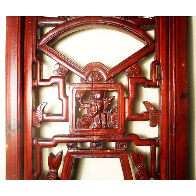 Asian Early 19th Century Antique Chinese Screen PanelsCunninghamia Wood - A Pair For Sale - Image 3 of 11