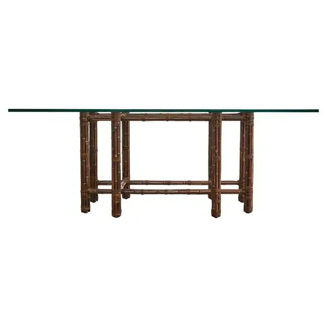 McGuire Organic Modern Bamboo Rattan Rectangular Dining Table For Sale - Image 13 of 13