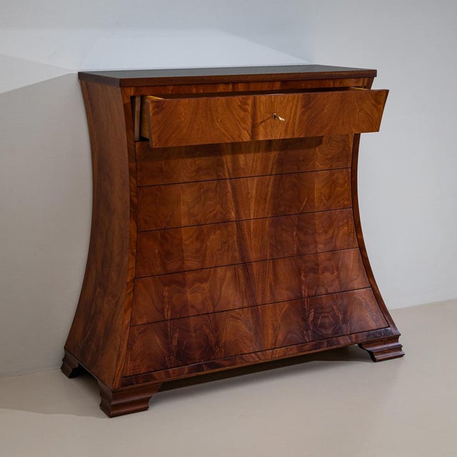Wood Modern Italian Chest of Drawers in Trapezoidal Form, 1990s For Sale - Image 7 of 11