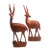 Mid-20th Century Kamba Wood Carving Pair Standing Gazelle/Antelope Figurines VTG / 2 For Sale