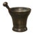18th Century Bell Shaped French Bronze Mortar With Pestle, Inscribed Pe Amet For Sale