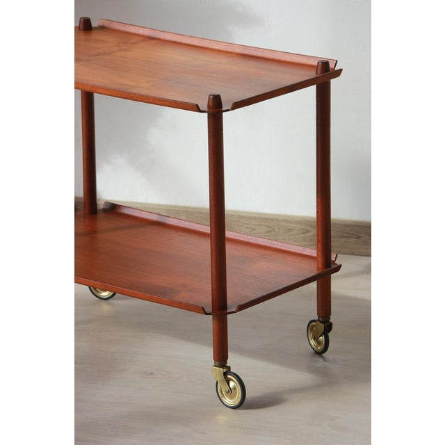 Brown Teak Dessert Table by Poul Hundevad for Vamdrup, Denmark, 1960s For Sale - Image 8 of 18