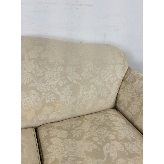 Vintage White Floral Loveseat With Throw Pillows For Sale - Image 17 of 18