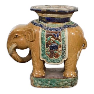 Antique Hand-Painted Annamese Ceramic Garden Stool from Vietnam, circa 1900 For Sale