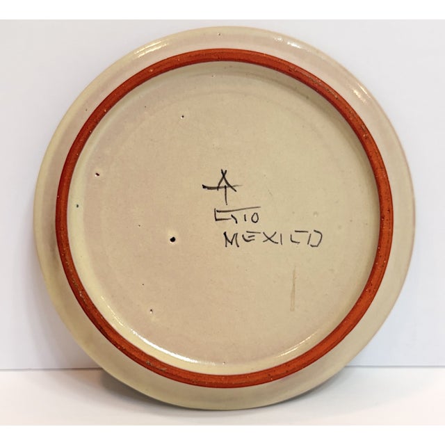 Ceramic Vintage Mexican Majolica Day of the Dead Salad Plates - A Pair For Sale - Image 7 of 7