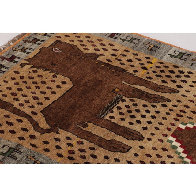 Traditional Vintage Animal Pictorial Gabbeh Wool Rug by Rug & Kilim, Afghanistan, 1950-1959 For Sale - Image 3 of 10