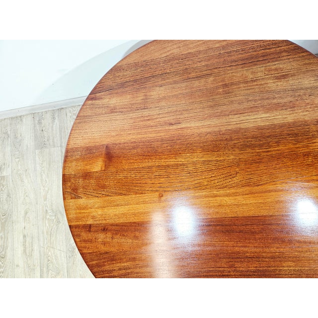 Brown Round Teak Model 59 Coffee Table by Niels Bach, Denmark, 1960s For Sale - Image 8 of 16