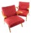 Mid-Century Czechoslovakian Armchair in Original Red Fabric and Blonde Wood, 1960s For Sale