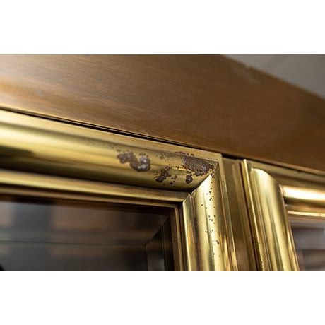 1970s Mid Century Mastercraft Brass Vitrine Cabinet For Sale - Image 11 of 12