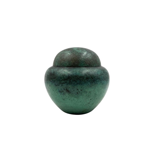 Art Deco Green Vase / Potiche Ikora Series, Paul Haustein, WMF Germany Ca. 1925 For Sale - Image 6 of 13