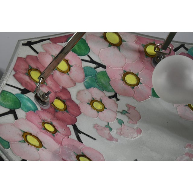 French Art Deco Pendant Light by Loys Lucha - 1930 Chandelier France For Sale - Image 10 of 16