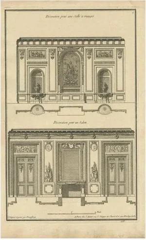 Neufforge, Pl. 2 Architecture Illustration of a Dining Room and Lounge, Print