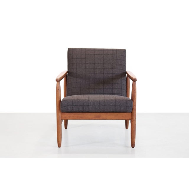 Brown Oak J65 Armchair by Ejvind Johansson for FDB Mobler, 1960s For Sale - Image 8 of 8