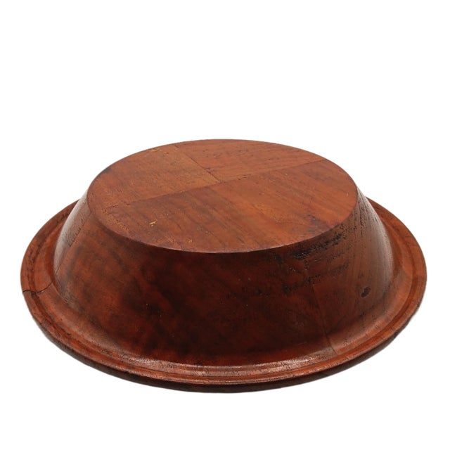 Vintage 1960s Walnut Wood Serving Dish For Sale - Image 4 of 5