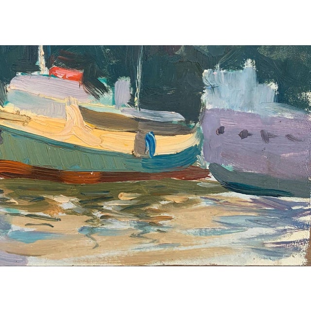 Original River Landscape Oil Painting, Ukrainian Artist, 1960s For Sale - Image 6 of 6