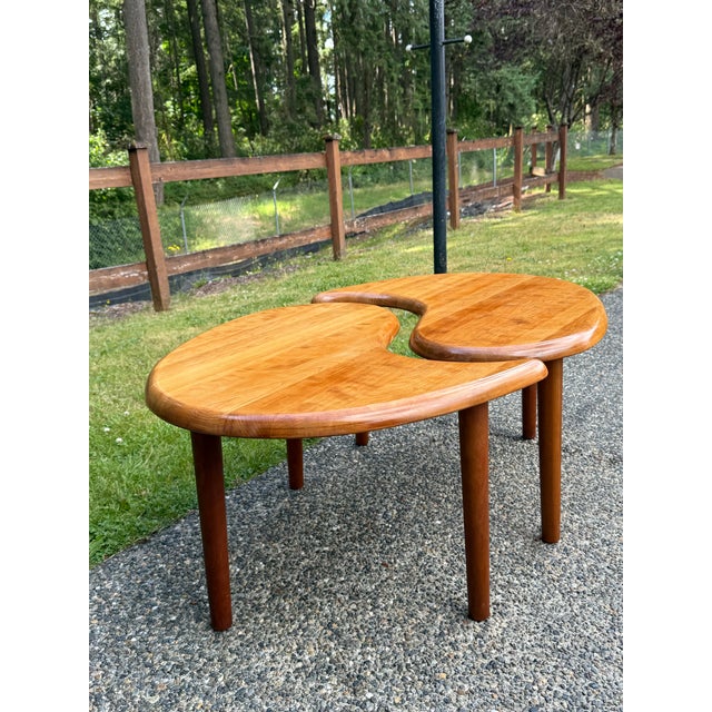 2000 - 2009 Danish Modern Yin Yang Teak Coffee Tables - A Pair For Sale - Image 5 of 11
