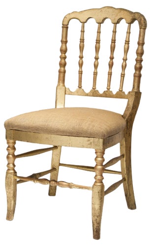 Napoleon III Style Chiavari Solid Wooden Hand-Crafted Gold Leaf Chair, France, 1960s