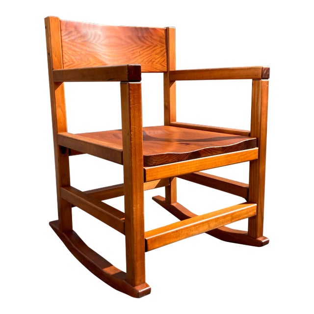 1980s Modern Wood Rocking Chair For Sale
