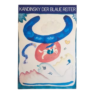 Wassily Kandisnky Vintage 1983 Offset Lithograph Print Abstract Poster "Der Blaue Reiter" 1903 For Sale