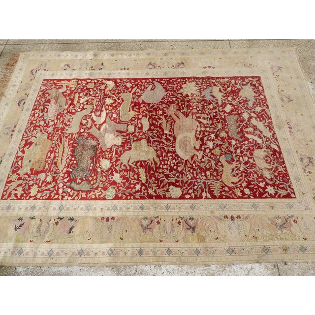 Textile Galerie Shabab Collection Early 20th Century Turkish Kayseri Pictorial Rug For Sale - Image 7 of 10