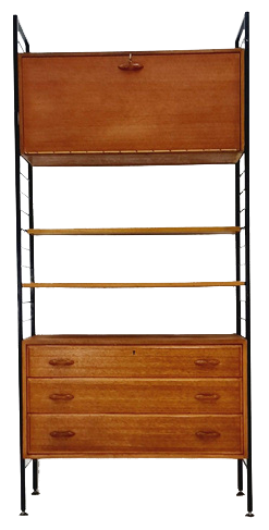 Vintage Free Standing Modular Unit Shelving System by Staples Ladderax, 1960s