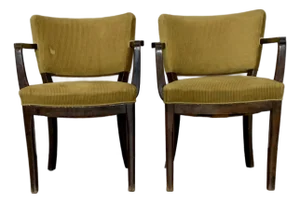 A Pair of Stained Velvet Armchairs Attributed to Fritz Hansen 1930s