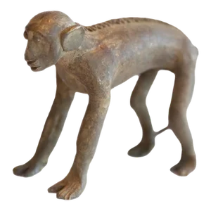 Vintage African Imperfect Monkey Figurine