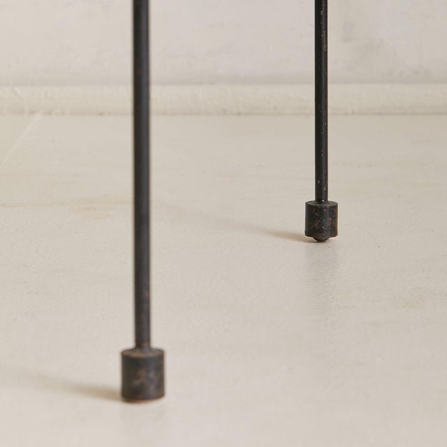 Pair of Italian Red Marble + Iron Asymmetrical Coffee Tables, 1950s For Sale - Image 10 of 11