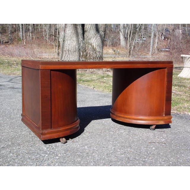 Vintage Art Deco Cobalt Mirror Blue Glass Coffee Table Speakeasy