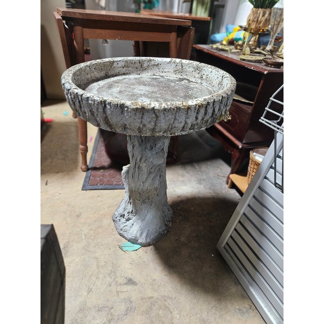 1980s Faux Bois Tree Trunk Bird Bath For Sale - Image 9 of 12
