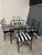 Neoclassical 1970s Neo Classic Giacometti Styled Black Wrought Iron Outdoor Dining Table For Sale - Image 3 of 3