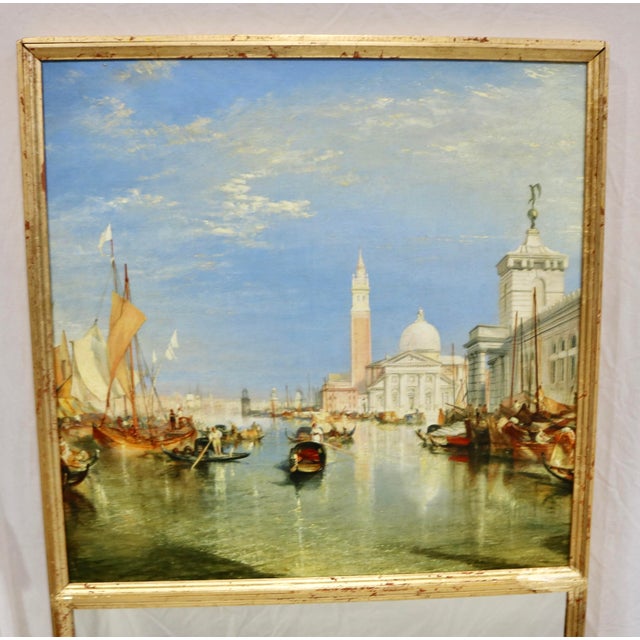 Vintage Trumeau Mirror With View of Venice