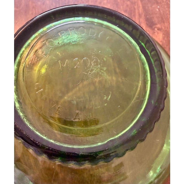 E. O. Brody Emerald Green Scalloped Rim Bowl For Sale - Image 11 of 12