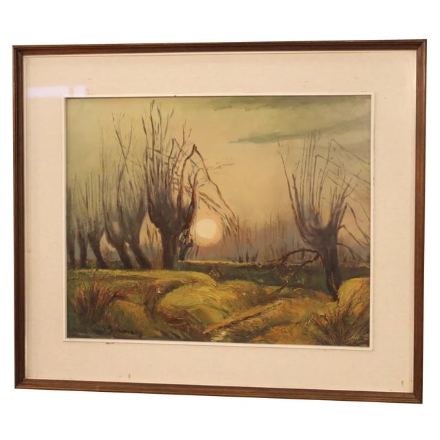 Italian Artist, Landscape in Impressionist Style, 1960, Oil on Panel, Framed For Sale