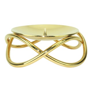 Georg Jensen Gold Glow Candle Holder With Box For Sale