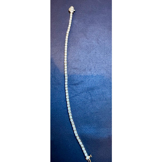 Transparent Round Diamond Line Tennis Bracelet in Yellow Gold 3.85 Carat, 14 K Yellow Gold For Sale - Image 8 of 18