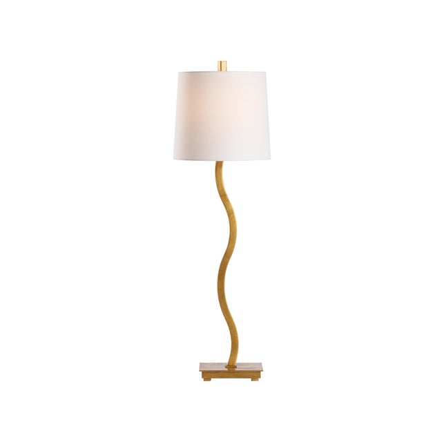 Contemporary Sway Wavy Buffet Lamp - Gilt For Sale - Image 3 of 5
