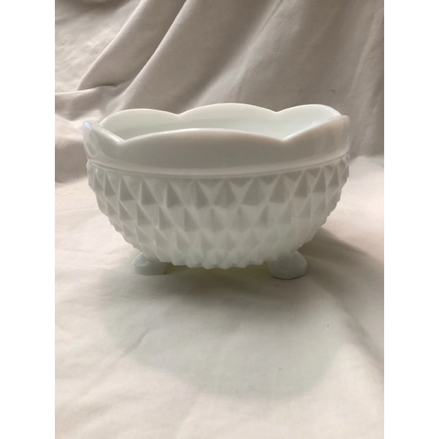 Westmoreland Glass Vintage Milk Glass Footed Bowl – English Hobnail Pattern For Sale - Image 4 of 5
