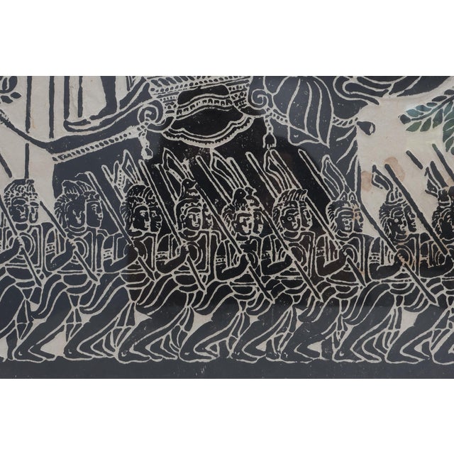 Cambodian Angkor Wat Temple, Asia, 1950s, Large Rubbing on Rice Paper For Sale - Image 4 of 11