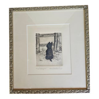 Scotty Dog Etching by Noted Canine Arts Marion Krupp For Sale