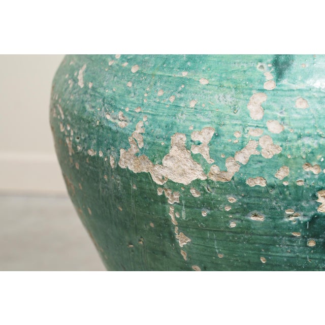 Antique Green Glazed Ceramic Amphora from Triana, Seville, 18th Century For Sale - Image 6 of 8