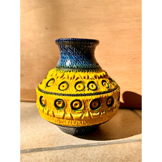 Mid-Century Art Ceramic Vase with Three-Dimensional Decoration from Bitossi, Italy, 1960s For Sale - Image 9 of 11
