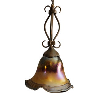 Quoizel Todd Phillips Art Glass Pendant Light Fixture For Sale